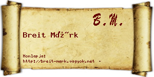 Breit Márk névjegykártya